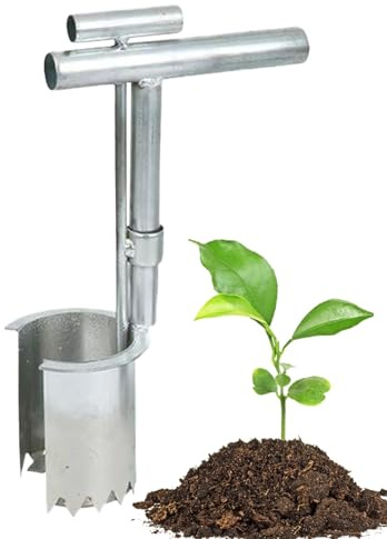 Herramienta de plantación de bulbo, herramienta de plantador de bulbo,Ayuda de plantación de bulbo Acero inoxidable - Herramienta de trasplantador de jardín de servicio pesado para cubierta de tierra,