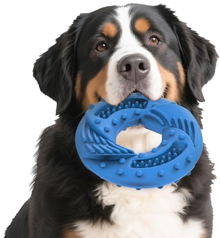 Feycig Hundespielzeug Unzerstörbar Ring, Kauspielzeug Hund, Blau, 13.9CM | Hundespielzeug Naturkautschuk, Kauspielzeug Hund, Kauspielzeug Welpe, Unzerstörbar, Große und Kleine Hunde