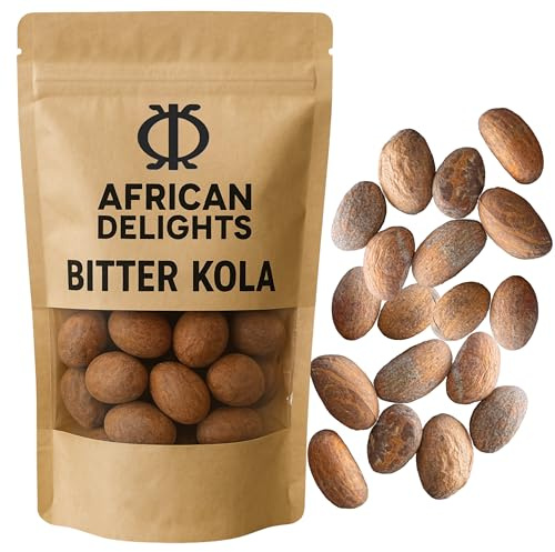African Delights Bitter Kola Nuts | Whole Raw Garcinia Kola Seeds from Africa | Natural Food | Great for Chewing or Brewing as Herbal Tea | 16oz Pack