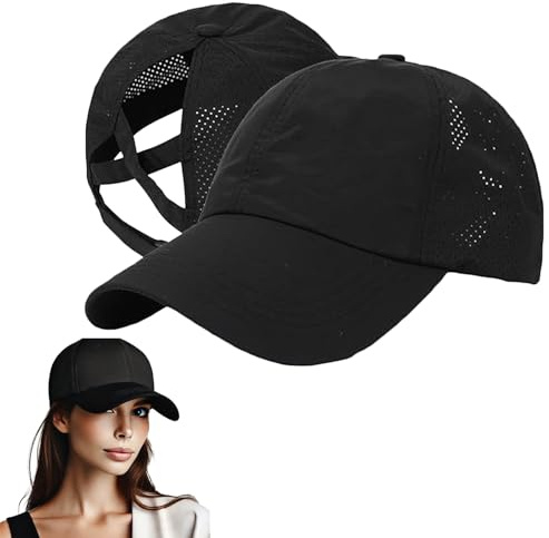 YceLon 1 Stück Basecap Damen Pferdeschwanz – Atmungsaktive Baseballkappe mit Criss Cross Masche, Schnelltrocknend & Verstellbar für Sport & Lauf Zubehör Damen