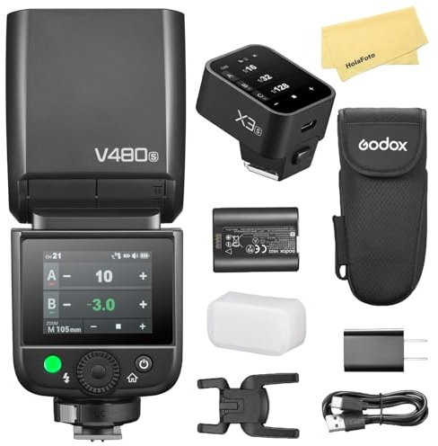 Godox V480S V480 S TTL Camera Flash with Godox X3-S X3S Flash Trigger for Sony Camera Flash Speedlite Light,GN50,7.2V/2200mAh Li-ion Battery,2.4G HSS 1/8000s,650 Full-Power Flashes,1.7s Recycle Time