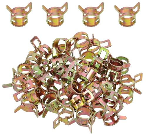 PATIKIL Spring Band Hose Clamps, 40 Pcs for 10.8-11.9mm OD 0.4(10mm) ID Manganese Steel Spring Clip Pipe for Fuel Line Silicone Vacuum Air Hose Tube Water Pipe, Multicolored
