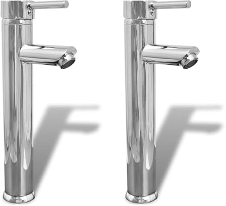 Générique Mitigeurs de Salle de Bain 2 pcs Chrome,Quincaillerie,Plomberie,Équipements sanitaires,Robinets,Argent,1.9 KG,275925