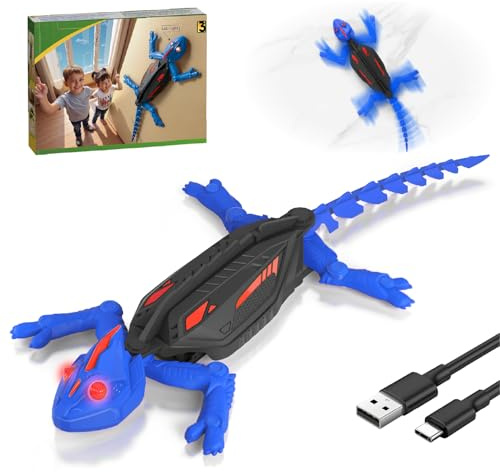 Lagarto Teledirigido, Lagartija Teledirigida Gecko Radio Control Robot Juguete, Ojos LED Brillantes, Movimientos Realistas, Regalos Cumpleaños de Fiesta Juguetes Niños y Niñas de 3, 4, 5, 6, 7 y 8+