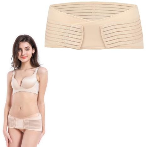 DIFLAX Ceinture Abdominale, Ceinture Lombaire, Soutien Du Bas Du Dos, Ceinture De Grossesse Chair, Respirante Et Élastique, Pour Femme Enceinte, Post-Partum, Taille L