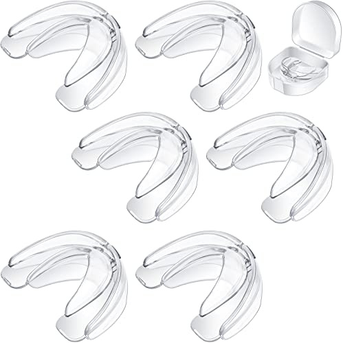 Paquete de 6 protectores bucales deportivos de ortodoncia para niños, diseño apto para fútbol, hockey, baloncesto, karate, transparente