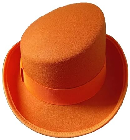 DJSKLDF Cylinderhatt hög fedora hatt 9 färger magisk cylinder för män (orange)