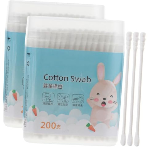 ABOOFAN 400 pezzi Cotton Fioc per Bastoncini Orecchie con Punta Spirale Morbida Anallergici e Sicuri per Pulizia Naso e Orecchie in Carta Resistente