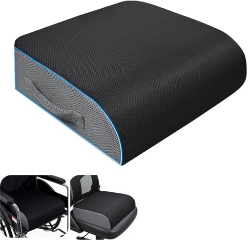 Foreard Thick Chair Cushion, for Wheelchair Cushions, Car and Office Chair Booster Seat Cushion, with Carry Handle Non Slip High-Density Foam Cushion for Back & Tailbone Pain Relief (Black)