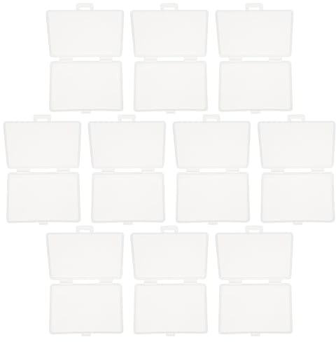 Ciieeo Organizer Trasparente 10 Pezzi Scatola Porta Batterie Domestiche, Custodia per Biglietti da Visita e Accessori, Scatole Impilabili per Scrivania
