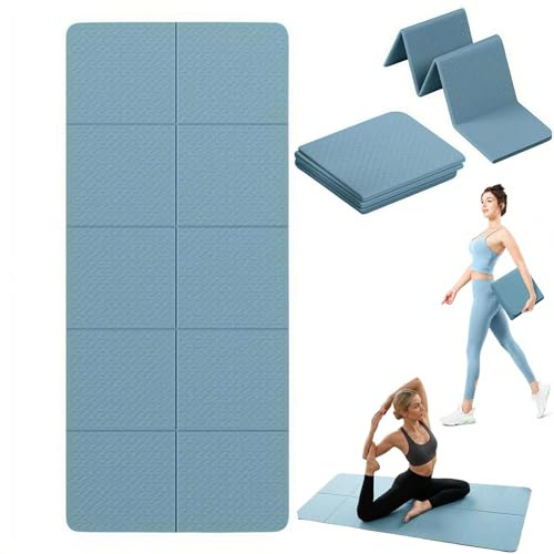Core Balance faltbare Reise-Yogamatte, 8 mm dick, faltbare Übungsmatte, rutschfeste Pilates-Matten für Damen und Herren, breite Yogamatten, verstaubar für Workout und Fitness, leicht und tragbar, 183