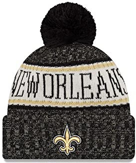 New Era ONF18 Sport Knit Bommelmütze New Orleans Saints Schwarz, Black/Beige, Einheitsgröße