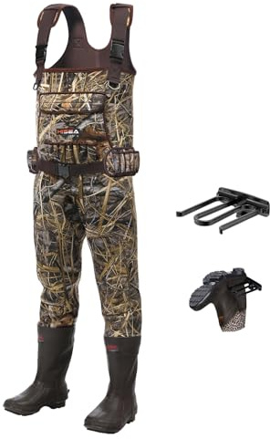 HISEA Hunting Waders for Men with 600G Insulated Boots, 4.5mm Neoprene Waterproof, Bootfoot Chest Wader Fishing Duck Hunting
