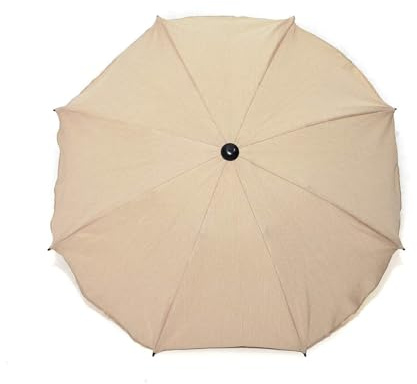 Skyline Universale ombrello parasole per Passeggini e carrozzine sportive, Carrozzina Ombrello con Universal Mount, protezione UV 50+ Parasole Beige Leinen