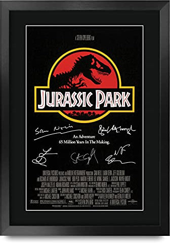HWC Trading Jurassic Park A3 Gerahmte Signiert Gedruckt Autogramme Bild Druck-Fotoanzeige Geschenk Für Filmfans