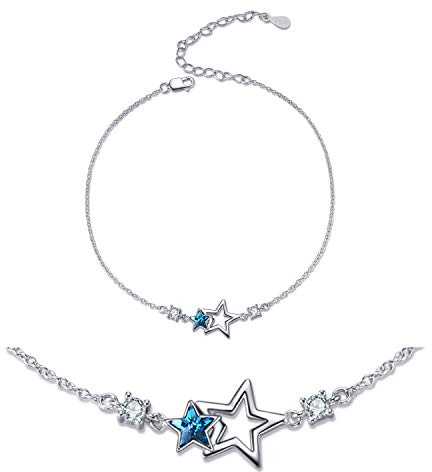YAFEINI Star Ankle for Women 925 Sterling Silver Anklets Bracelets for Women Girls Beach Jewerllry Anklets
