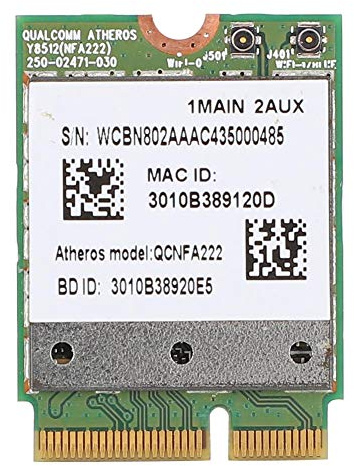 Netzwerkkarte Dual Band 802.11abgn mit Bluetooth 4.0, Qualcomm Atheros kompatibel, M.2 NGFF Schnittstelle, 2,4/5,8 GHz, 300 Mbit/s WLAN und Bluetooth Karte