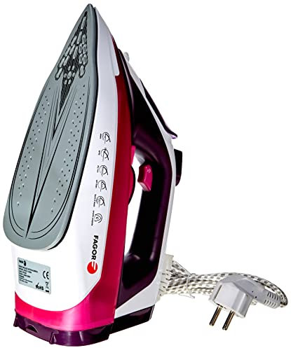 FAGOR COMFORTA EasyDrive FG305 Ferro Senza Fili, Suola in Ceramica e Punta di precisione, Stiratura Verticale, Colpo Vapore, 2600 W, Viola, Rosa, XL