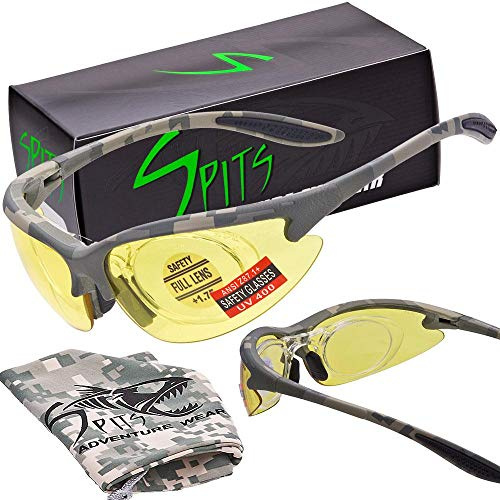 Spits Eyewear 2.00 Full Magnifying Shooting Safety Glasses MAGSHOT Pick Frame & Lens Color (Lens color: Clear Anti-Fog, Frame color: Digital Camo)