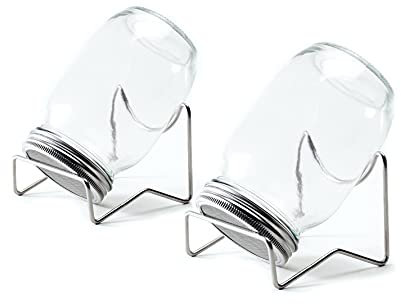 Hanseküche Sprossenglas 2er Set mit jeweils 1 Liter Volumen – Hochwertiges Keimglas Set mit Edelstahlgestell, Deckel und Sieb für die Sprossenzucht, Zuchtglas, Petersilienglas, sprouting jar