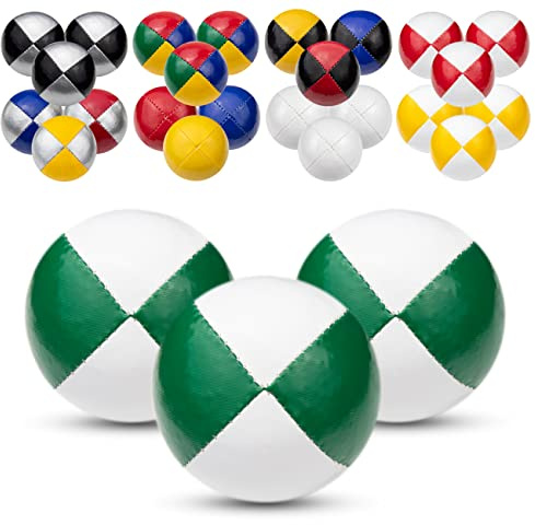 Juggle Dream Juego de 3 Bolas de Malabares Profesionales con vídeo de Aprendizaje en línea Gratuito, Principiantes y Expertos (Blanco/Verde)