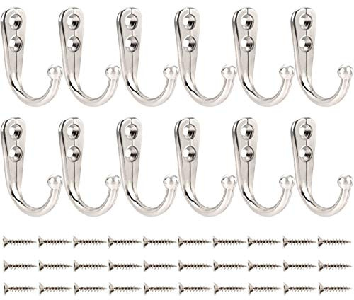 Mokife Ganci Appendiabiti da Parete, 12 Argento Piccoli Singolo Gancio Vintage Metallo Attaccapanni per Vestaglia Tenda Asciugamano Cappello Chiave Tazza