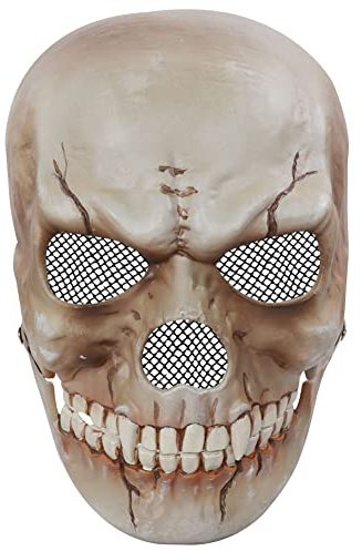 Ksopsdey Masque d'horreur pour Halloween, masque de pin mobile, design réaliste, parfait pour cosplay et fêtes, unisexe, à partir de 12 ans