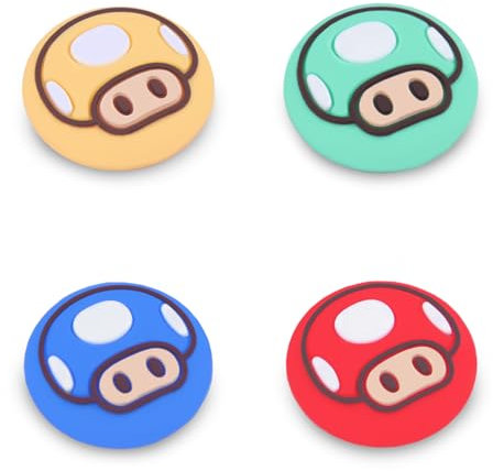 TIKOdirect Cute Thumb Grip Caps Compatible with Switch Joy-con/OLED/Switch Lite, Kawaii Joystick Cap Grip 4PCS Soft Silicone Protective Ergonomic Button Cover, Red