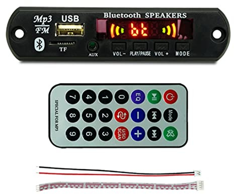 Duendhd USB MP3 Modul Bluetooth 12V MP3 WMA Decoder Board Audio Modul FM AUX USB TF Radio für Remote Musik Lautsprecher