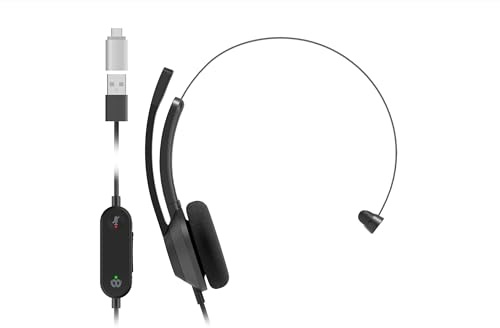 Cisco Headset 321 USB-C, kabelgebundener Single-On-Ear-Kopfhörer, Webex Controller mit USB-C, Carbon Black, Zwei Jahre Garantie mit beschränkter Haftung (HS-W-321-C-USBC)