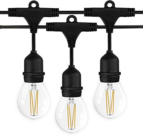Ledvion - Lichterkette, 45M, Inklusive 45x E27 LED Silber, 45W, 2100K, IP65, Außenlichterkette