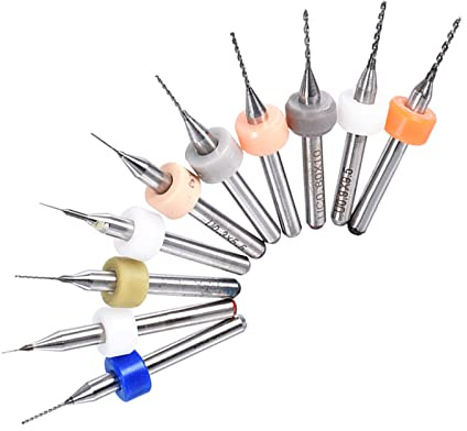 CoCud Micro PCB Trapano Punta Set, 1/8 Gambo 0.15mm-1.0mm Taglio Bordo, Stampa Circuito Stampato Trapano Punta - (per CNC Foratura Incisione Macchina), 2-Set (20-pz)