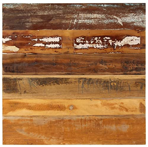 Mengtu Tischplatte Ersatztischplatte Holzplatte Schreibtischplatte Tischplatte Holz Platte Ersatzteil Möbel für Couchtisch Esstisch Gartentisch 70x70 cm 15-16 mm Altholz Massiv Gartenmöbel