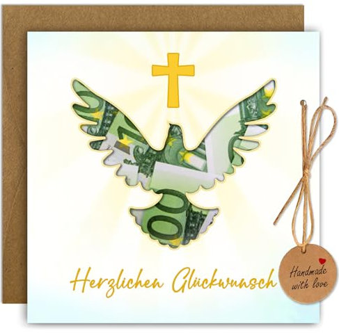 Luckeey Geldgeschenk Konfirmation mit Umschlägen, Originelle Geschenke zur Kommunion Konfirmation Firmung, Geldgeschenke Verpackung Kommunion Firmung Karte