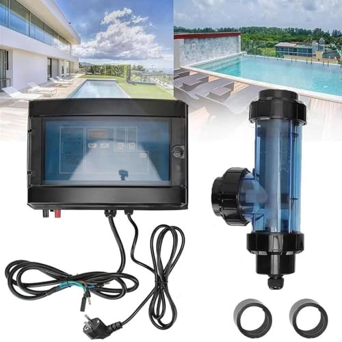 DDZJTPP Machine à Chlore électrolytique, Chlorinateur Au Sel, Générateur De Chlore pour Piscine Spa, équipement De Traitement De l'eau, Accessoires De Piscine,50g/h