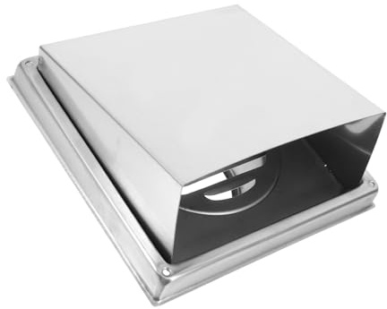 Runde Regenhaube aus Edelstahl mit 100mm Öffnung für Lüftung | Außenwand Montage, Silberfarbenes 304-material, Passend für Vent und Range Hood Vents