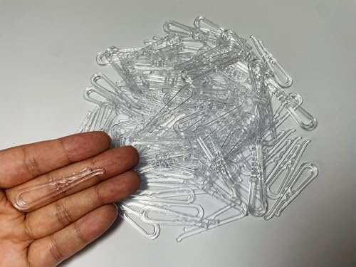 2inch/50mm 160Pcs Transparent Plastic U Shape Alligator Clips with Teeth， Clear Shirt Clips for Shirt Folding tie Socks Pants Fixed Clothes in Place