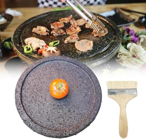 Grilling Stone Lava Hot Stone for Oven and Barbecue Cooking Meat, Fish, Vegetable and Pizza - Tabletop Grill Cooking Stone