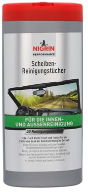 NIGRIN Lot de 30 Chiffons de Nettoyage pour vitres pour l'intérieur et l'extérieur, nettoie sans Laisser de Traces ni de Traces, Toujours Frais et humides, Blanc