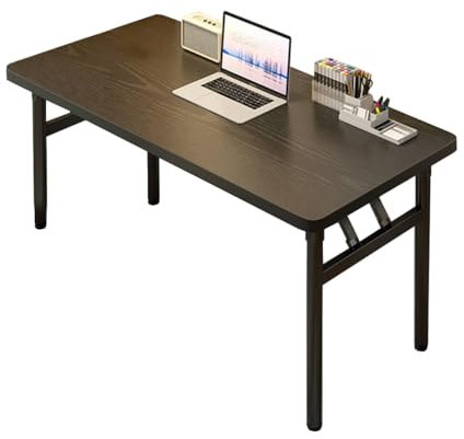 Moderner tragbarer klappbarer Computer-Konferenztisch mit Metallrahmen, rechteckiger Besprechungstisch für Büro, Büro, Schwarz, 100 x 50 cm