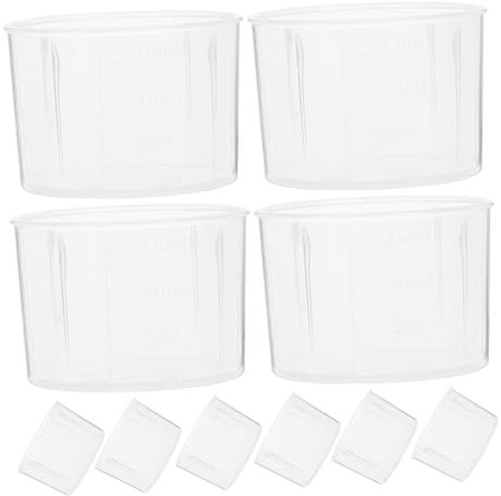 ULTECHNOVO 10pcs Plastic Measuring Cups Pp Reagent Cups Lab Experiment Beakers Accurate Liquid Container for Kitchen School