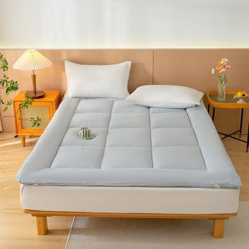 guoiooi Japanische Futon-Bodenmatratze, voll tragbar, faltbar, for Schlafen, Tatami-Matratzenmatte, Matratzenauflage, Dicke Rollmatratze, Schlafsaal, Gästezimmer(Gray,180x200cm/71x79inch)