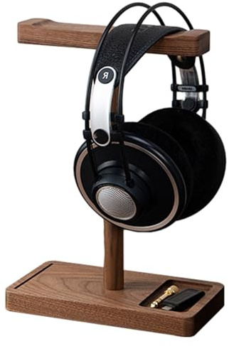 Headphone Stand, Walnut Headphone Stand - Black Walnut Wood Headphone Holder, Gaming Headphone Stand, Desk Headphone Stand