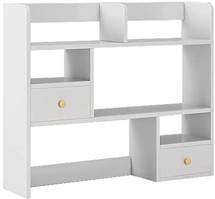 Büroschrank Weißes Holz-Desktop-Regal, Organizer, Büro, Wohnheim, Schreibtisch, Bücherregal, Aufbewahrung, Präsentationsständer, große Größe und Kapazität, Holz-Desktop-Organizer, Lagerregal Modernes