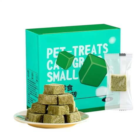 Katzengras -Snack natürlich - 60g Haustierkau -Leckereien, gefriergetrocknetes Katzenminzengras für Verdauung | Leckeres Haarballmittel, Zähnereinigung Snack für Kätzchenkatzen, spielerisches essbares