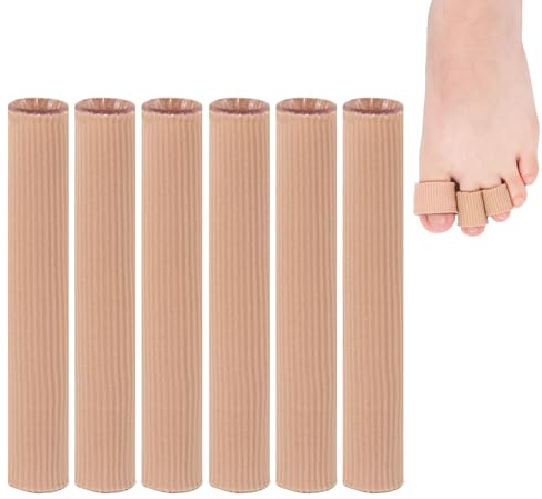 Eophmi Toe Protectors, 6 PCS Cuttable Toe Tubes Sleeves, Silicone Toes Protector for Relief Toes Pressure Pain & Corns, Calluses, Blisters, Bunion Treatment (M)