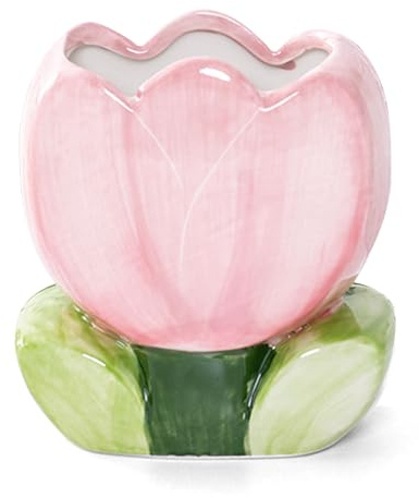 MeYuxg Pennhållare skrivbord, söta pennor arrangör, Kawaii pennhållare, pennlåda barn, penselhållare, sminkborste behållare (rosa tulpaner desk pennorganisatör)