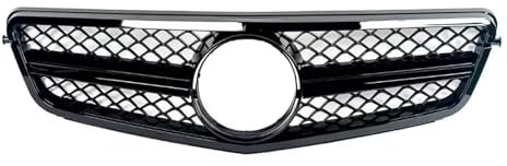 Grill Front Für AMG Style Frontkühlergrill Für Benz C-Klasse C204 W204 S204 2007 2008 2009 2010 2011 2012 2013 2014 2015, Glänzend Schwarz Kühlergrill