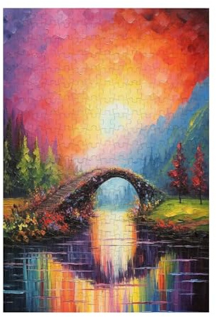 Farbe Puzzle Brücke Puzzle Große 6000 Teile Erwachsene, Clevere Rätsel, Geschicklichkeitsspiel für die Ganze Familie, Holz Farbenfrohes Jigsaws mit Geschenkbox Verpackung, Zimmer Deko 105x179cm D-874