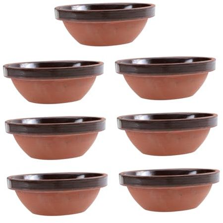 Gatuida Cuencos De Cerámica Vintage Para Vapor, Juegos De 7 Piezas, Tazones De Barro Resistentes Al Desgaste, Para Huevos Al Vapor y Comida, Aptos Para Hogar, Cocina, Picnic y Barbacoas
